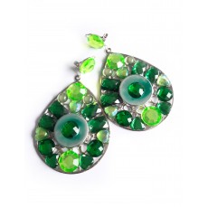 Large statement Green Earrings,